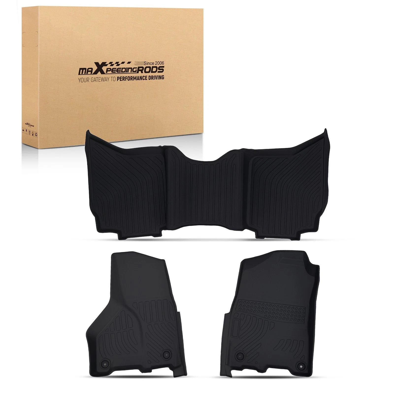 All Weather TPE Floor Mats for Dodge Ram 1500 Classic Quad 2019-2024 Black