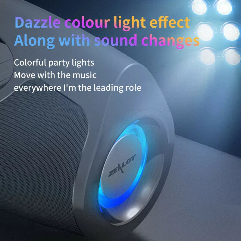 Bluetooth Portable Rechargeable Speaker with Microphone for Karaoke