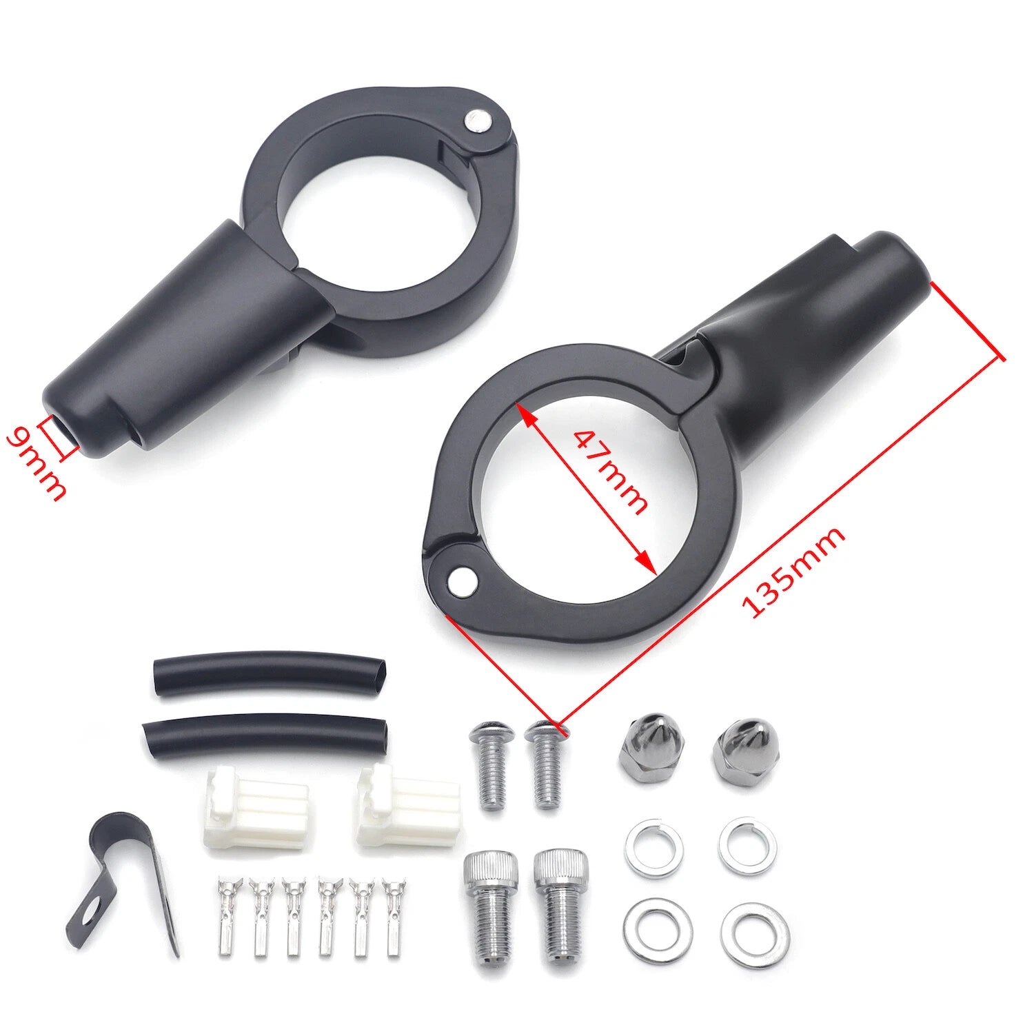 Turn Signal Relocation Kit for Harley FXD Dyna (2008–2017) Flat Black