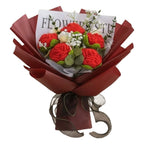 2X Handcrafted Rose Crochet Bouquet Decorative Flower Bundle