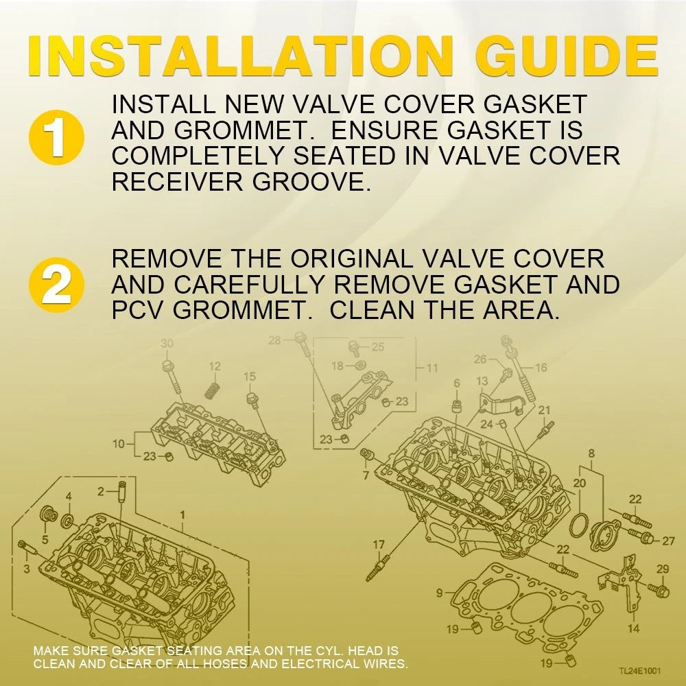 Engine Valve Cover Gasket Set for Acura Honda B18B1 B18A1 B20Z2 B20B4