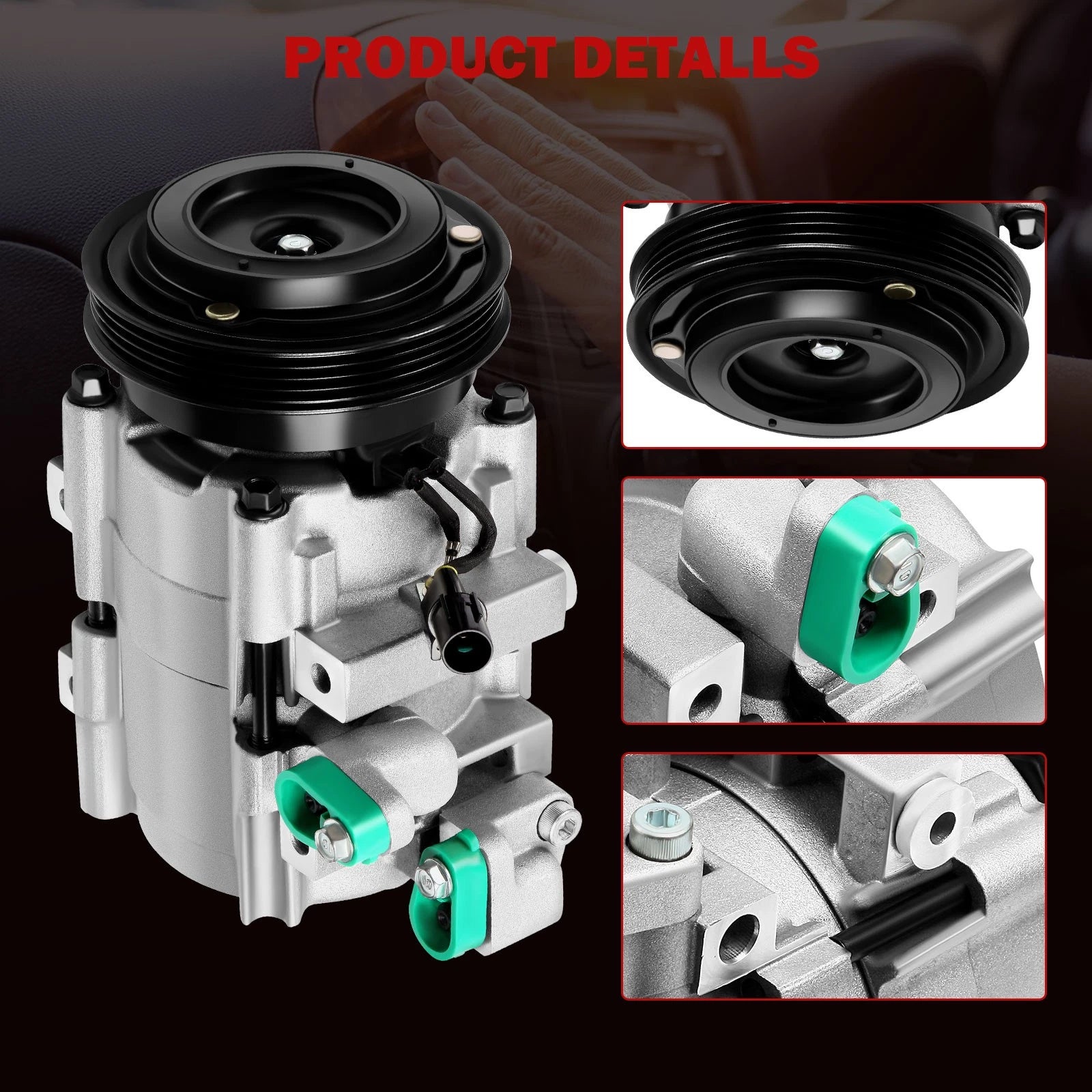 A/C Compressor with Clutch for Kia Sorento V6 3.5L (2003-2006)