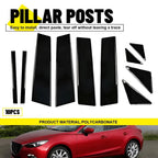 10X Black Molding Pillar Post Trim for Mazda 3 Axela (2014–2018) EXV