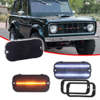 2X Smoked Switchback LED Parking Signal Lights for Ford Bronco (1966–1968)