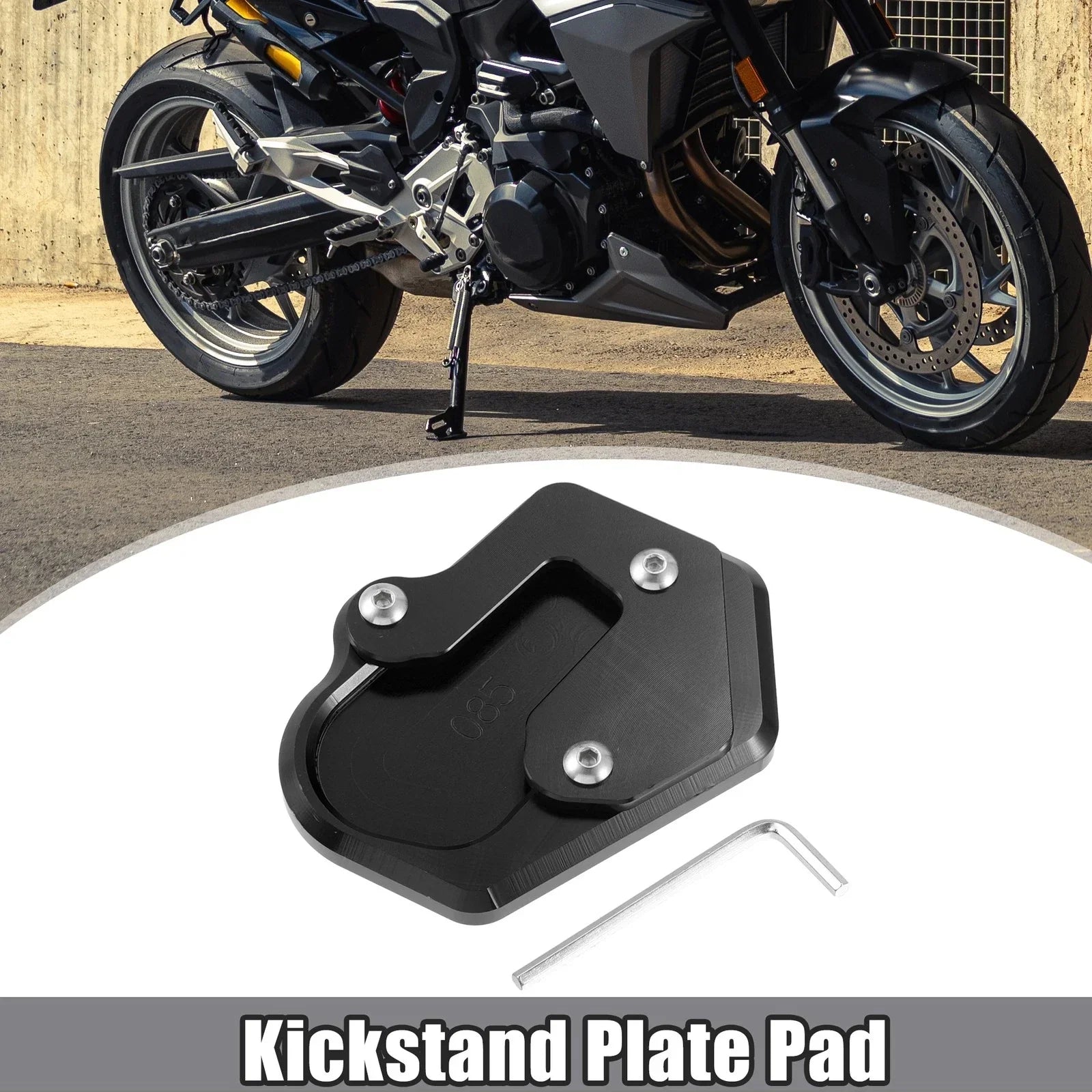 Kickstand Pad for BMW Extender Foot Side Stand Plate Black