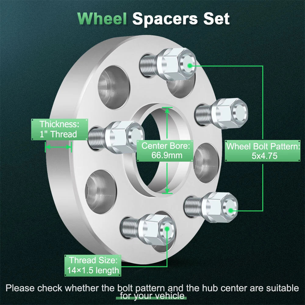 Set of 2 Wheel Spacers for Chevrolet Camaro Impala Malibu