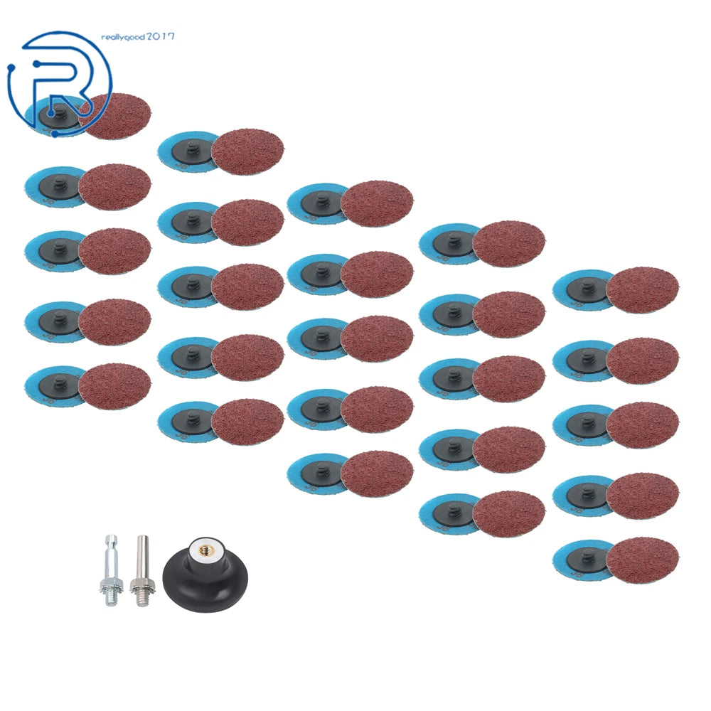 50PCS 2 Inch 36 Grit Aluminum Oxide Roll Lock Discs for Die Grinder