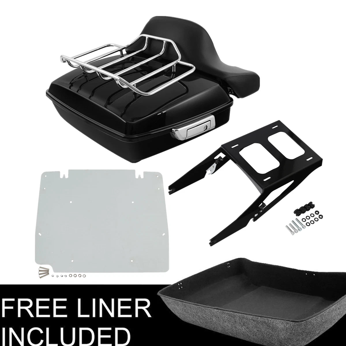 Chopped Trunk Pad Mount Rack Plate for Harley Sport Glide FLSB (2018–2026)