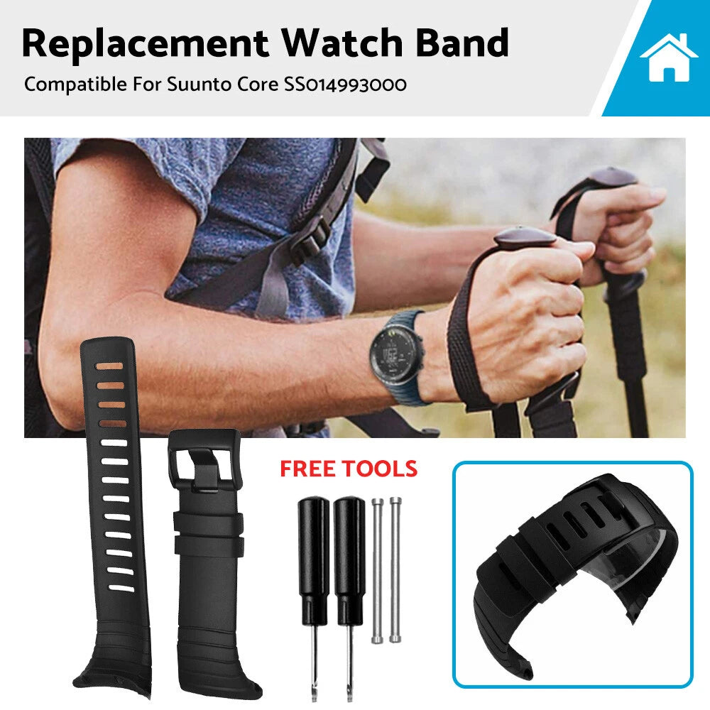 Rubber Replacement Watch Band Strap for Suunto Core (SS014993000)