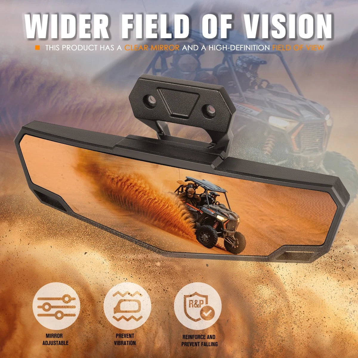 Universal Rearview Mirror with Convex Brown Glass for Motorcycles (Universal)
