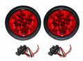 2X Red 10 LED 4" Round Brake Stop Turn Tail Lights for Truck Trailer (24003)