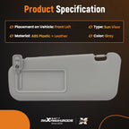 Driver Side Sun Visor Gray for Mazda 3 Hatchback (2010–2013) BBM269320C75