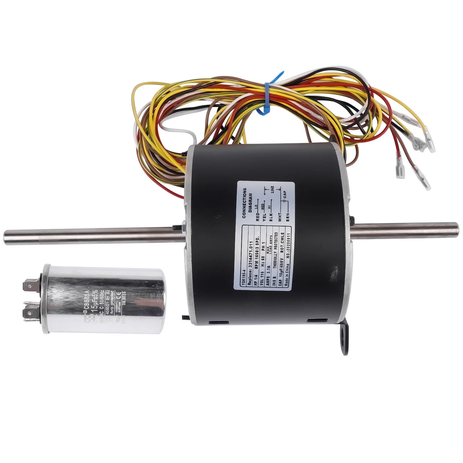 Fan Motor for Genteq F48AE48A61 (115V, 1650RPM, 3 Speed)