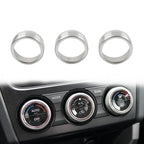 Silver AC Climate Control Knob Ring Covers for Subaru Forester XV Crosstrek WRX (2014-2021)