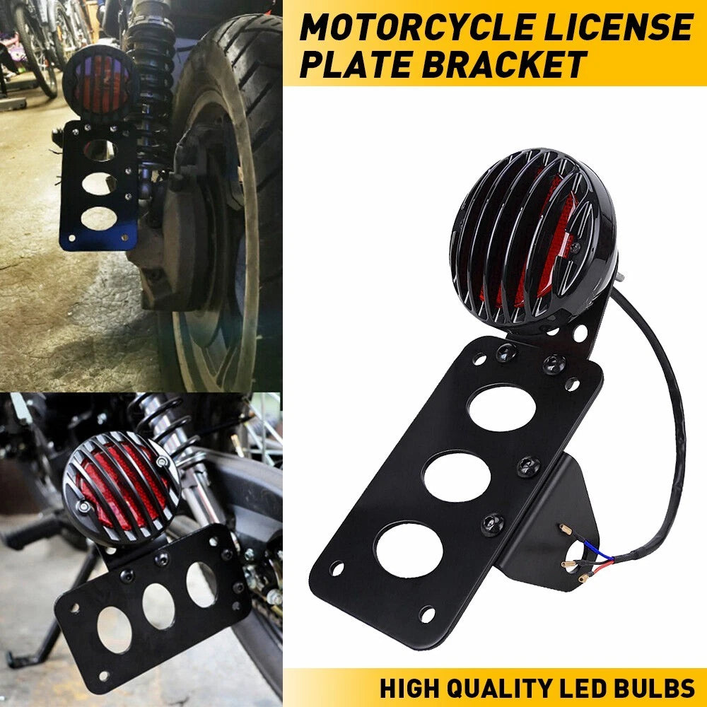 Side Mount License Plate Bracket with Brake Tail Light for Harley 