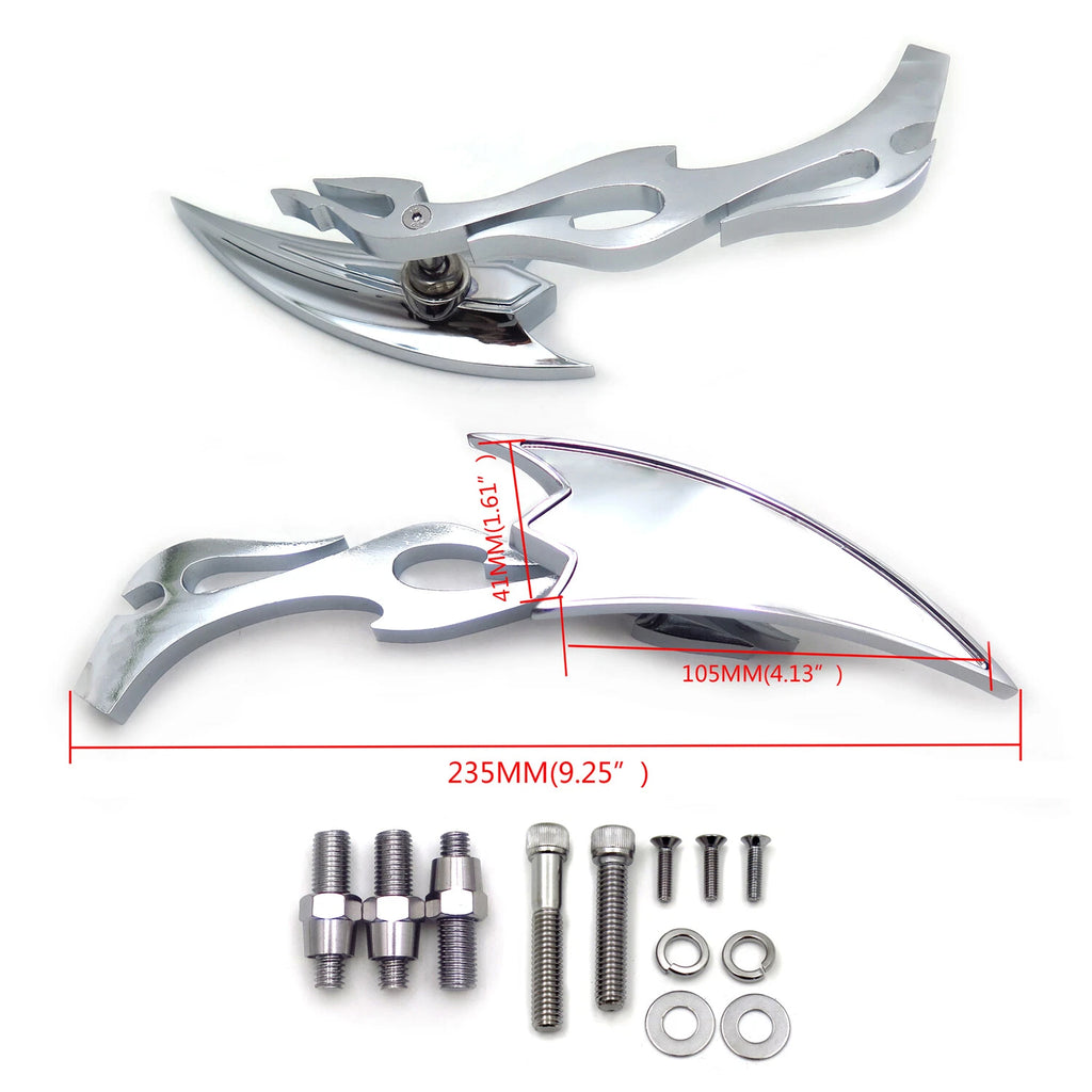 Alloy Arrow Custom Chrome Mirror for Harley Softail FatBoy Sportster