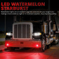 Pair Chrome Red LED Side Marker Lights for