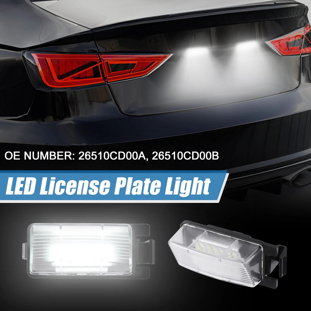 2X White LED License Plate Light Assembly 26510CD00A 2835SMD for Nissan