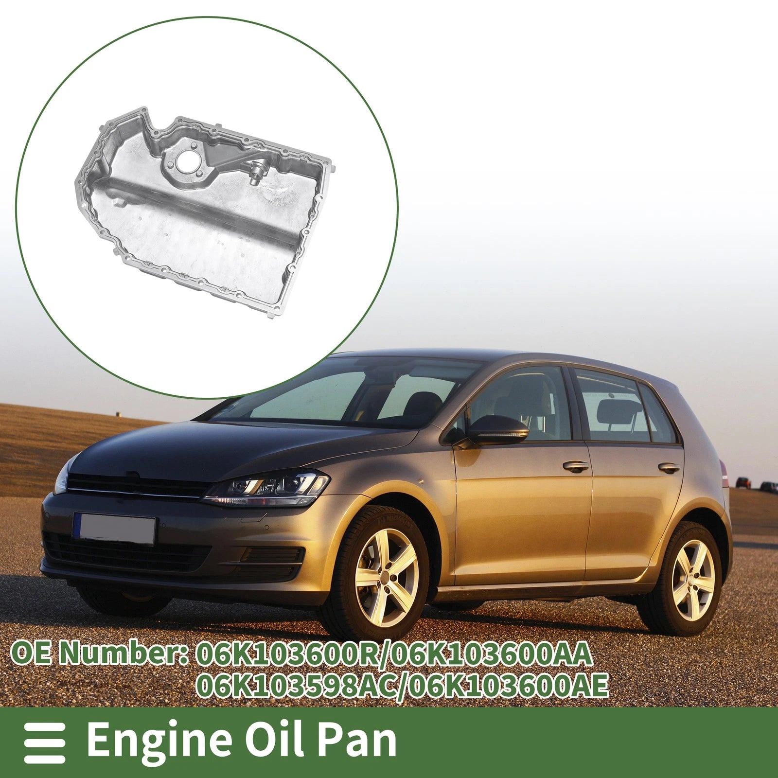 1 Pc Engine Oil Pan for Volkswagen Golf (2015–2019) No.06K103600R Aluminum