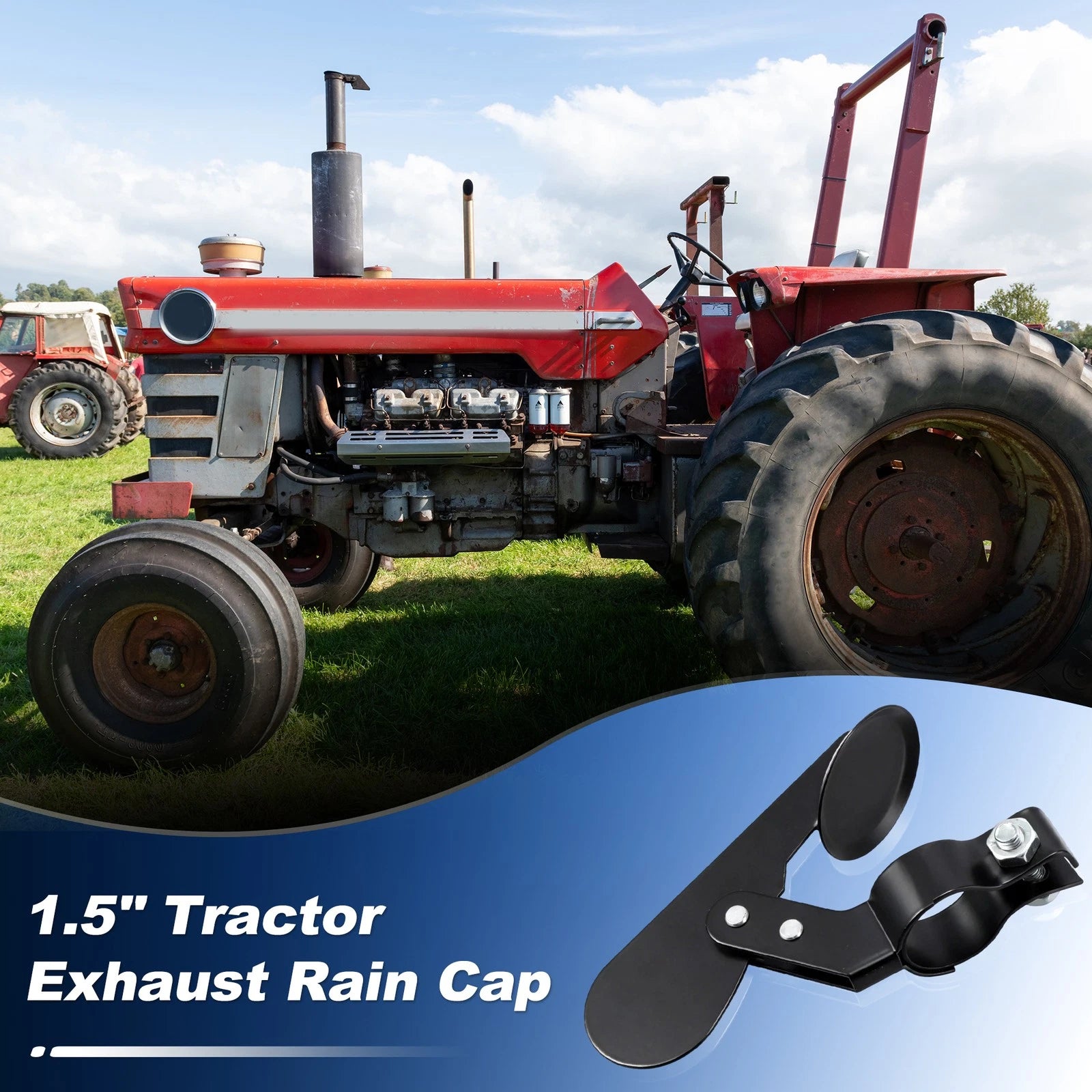 1.5" Exhaust Rain Cap for Ford, New Holland, John Deere Tractor 
