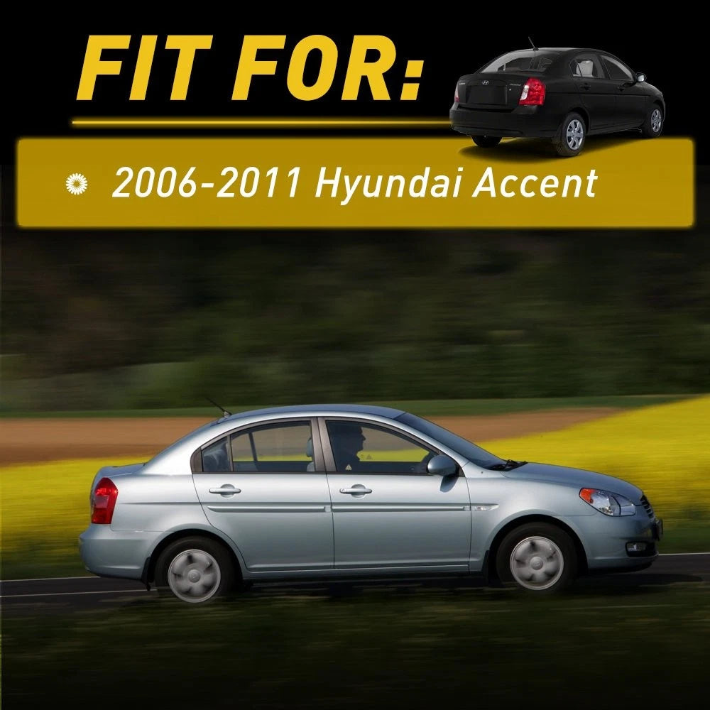 Set of 4 Outer Door Handles for Hyundai Accent (2006–2011) Primed Black