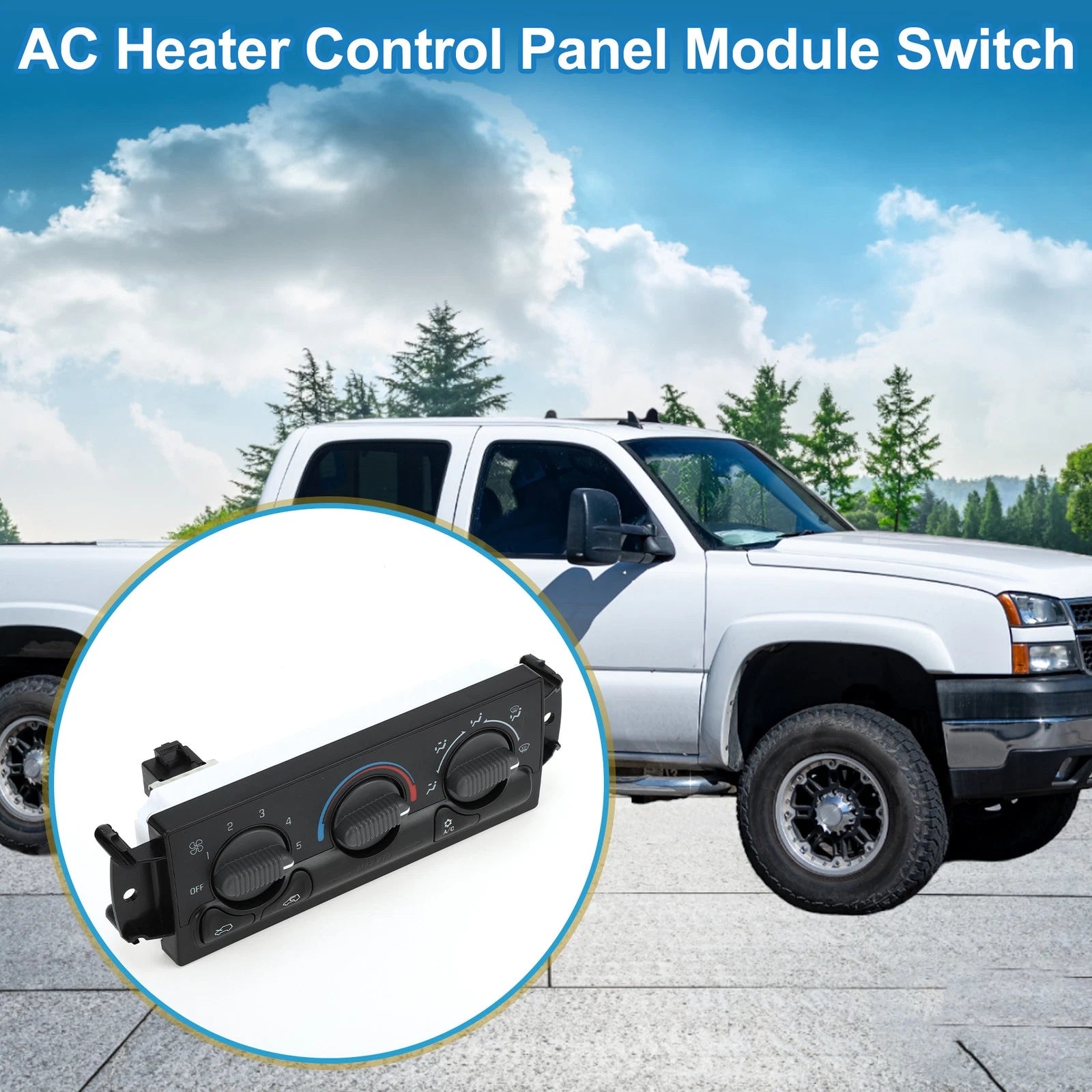 HVAC A/C Heater Climate Control Panel for Chevrolet Silverado 1500 2500 (1999–2001)