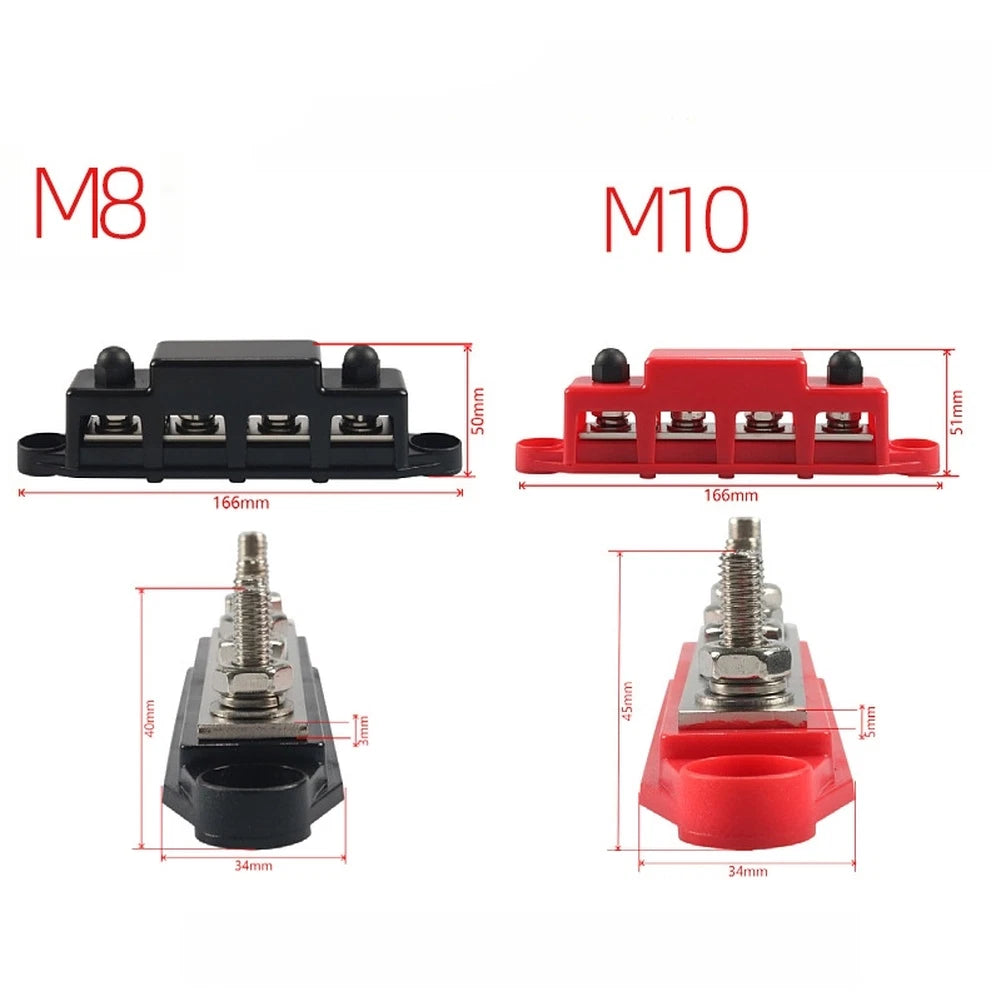 Busbar Terminal Block 12V 150A 300A M8 M10 for RV Marine Car