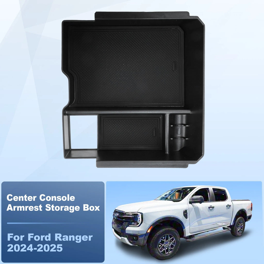 Center Armrest Storage Box Organizer Tray for Ford Ranger (2024–2025)