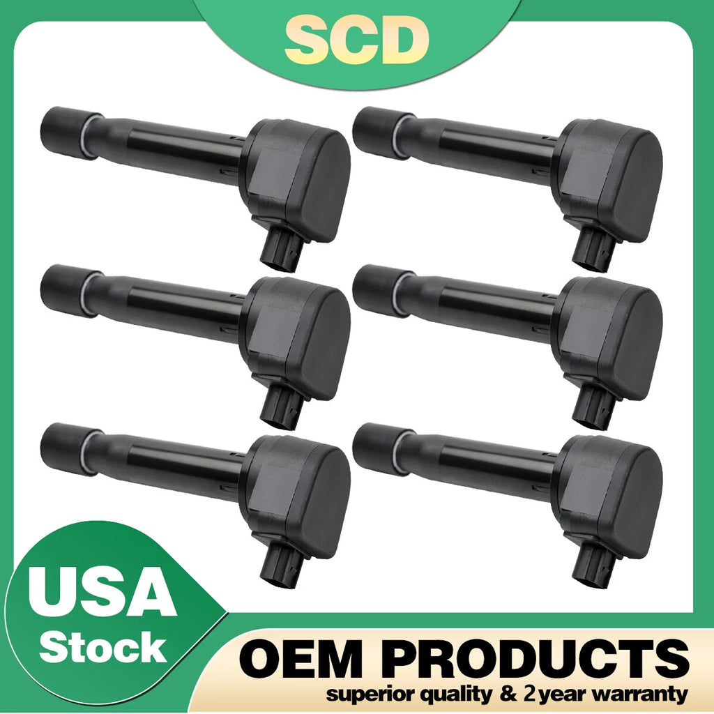 Set of 6 Ignition Coils for Acura RL TL TSX ZDX Honda Accord Odyssey Pilot UF603