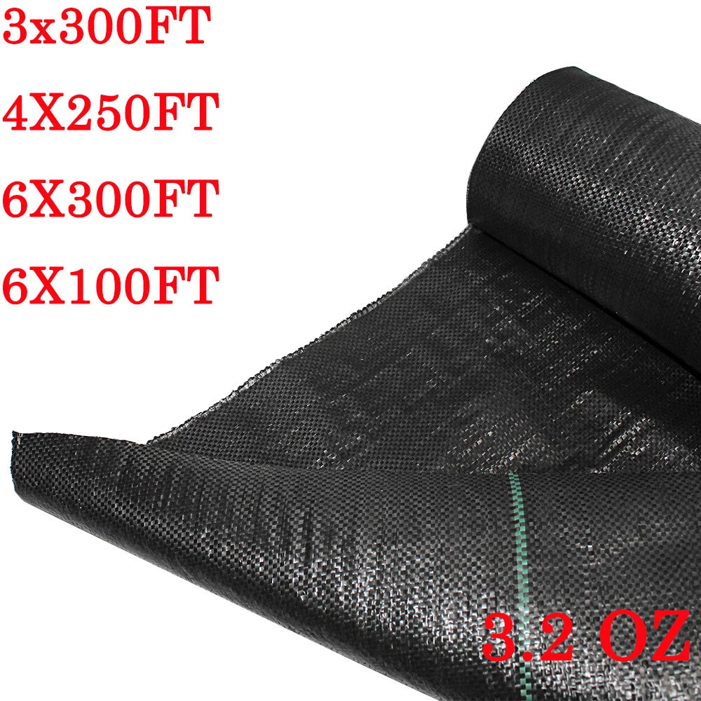 Set of 4 Heavy-Duty Woven Ground Cover Weed Barrier Garden Mats