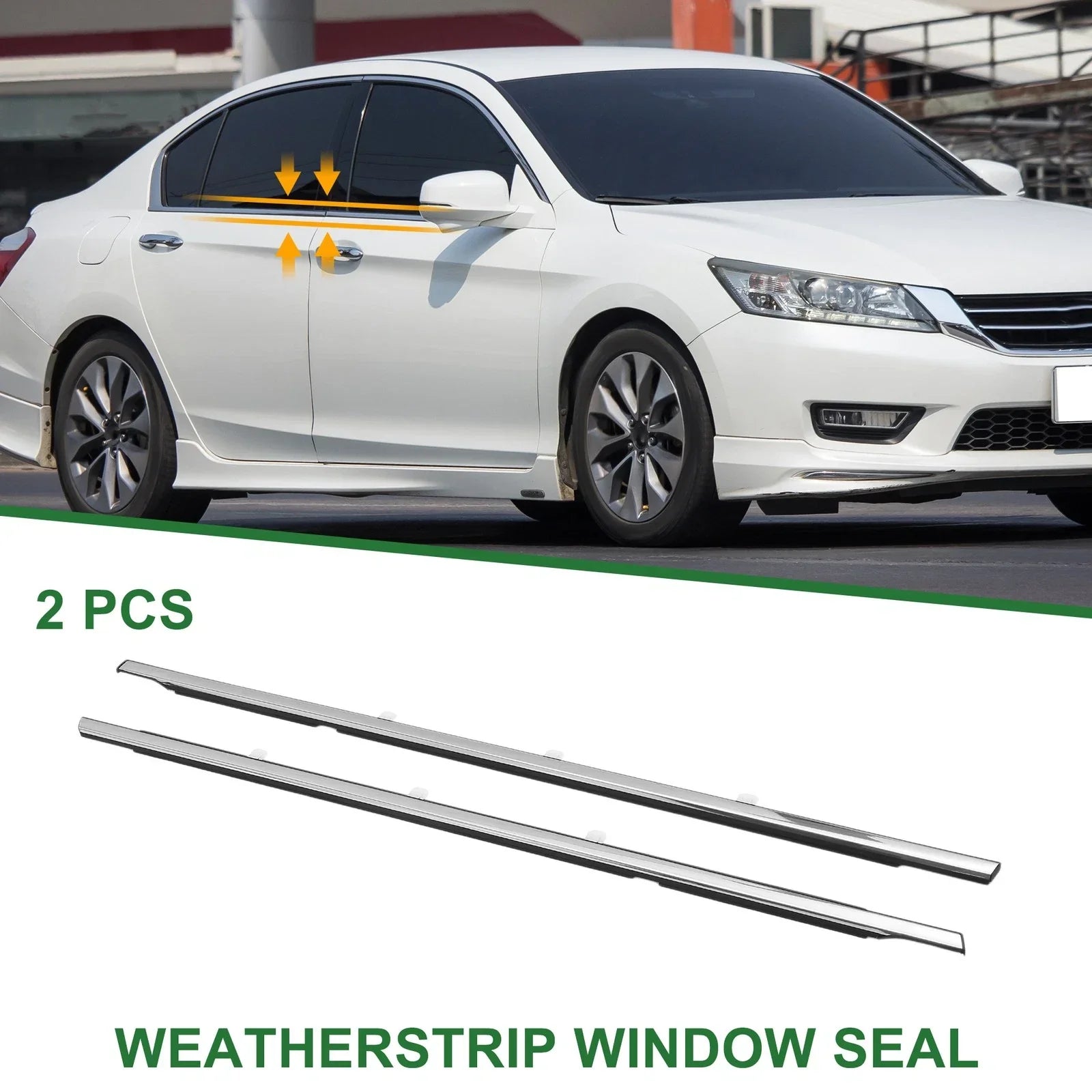 2 x Rear Left & Right Weatherstrip Window Seals for Honda Accord (2018-2023)