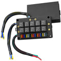 10 x 5Pin 40A Relay & 15 Fuses Pre-Wired Fuse Relay Box for RV Car SUV Boat