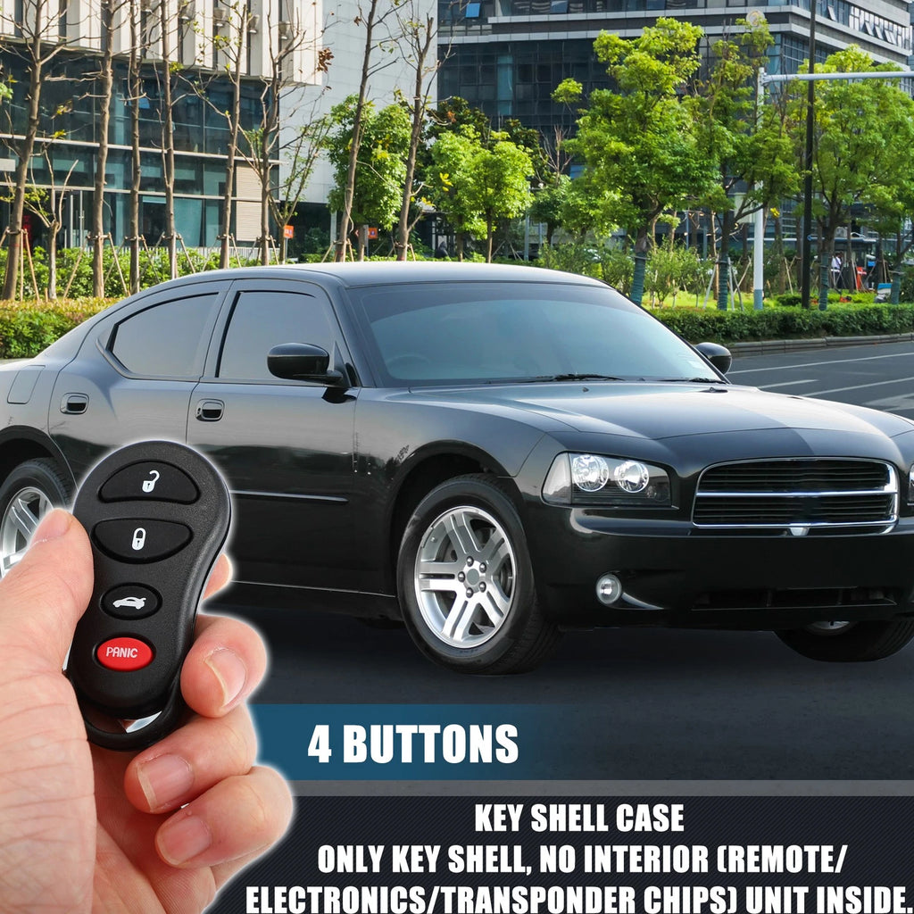 Set of 4 Keyless Entry Remote Key Shell Covers for Jeep Dodge (No Year Specified)