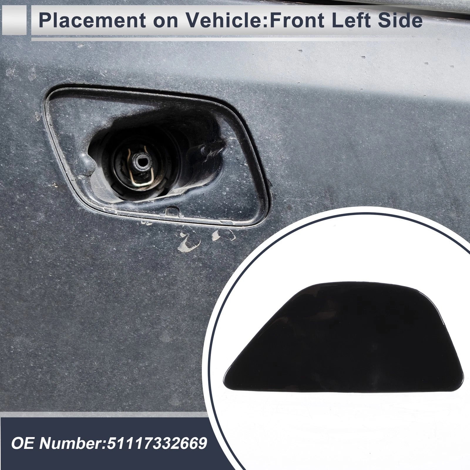 Front Left Washer Nozzle Cover Cap No. 51117332669 for BMW 535i GT (2014–2017)