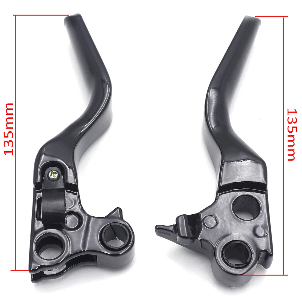 Chrome Skull Shorty Brake Clutch Levers for Harley XL/Dyna/Touring (1996–2007)