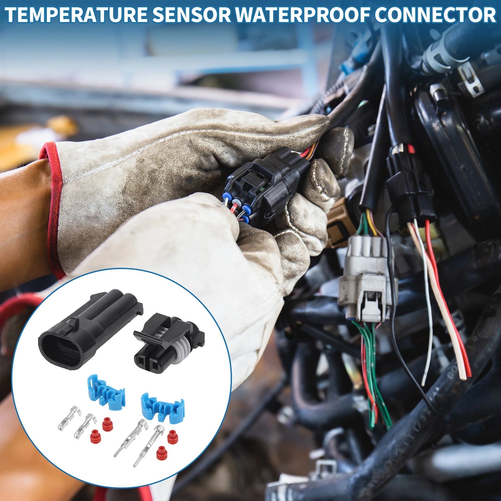 2 Pin Temperature Sensor Waterproof Connector for Chevy (No. 12162000)