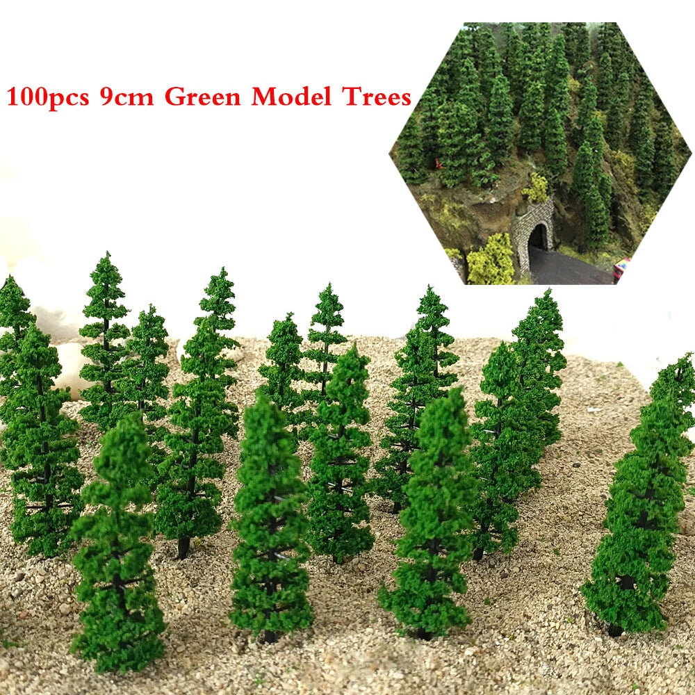 100pcs 3.54" Model Trees for Train Railroad Diorama Landscape