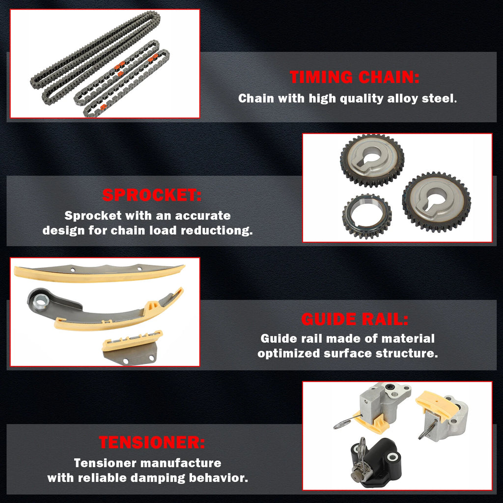 Timing Chain Kit with Tensioner for Nissan Xterra Frontier Pathfinder (2005–2015)