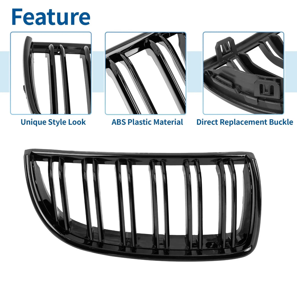Front Kidney Grille Gloss Black 4 Door for BMW E90 (2005-2008)