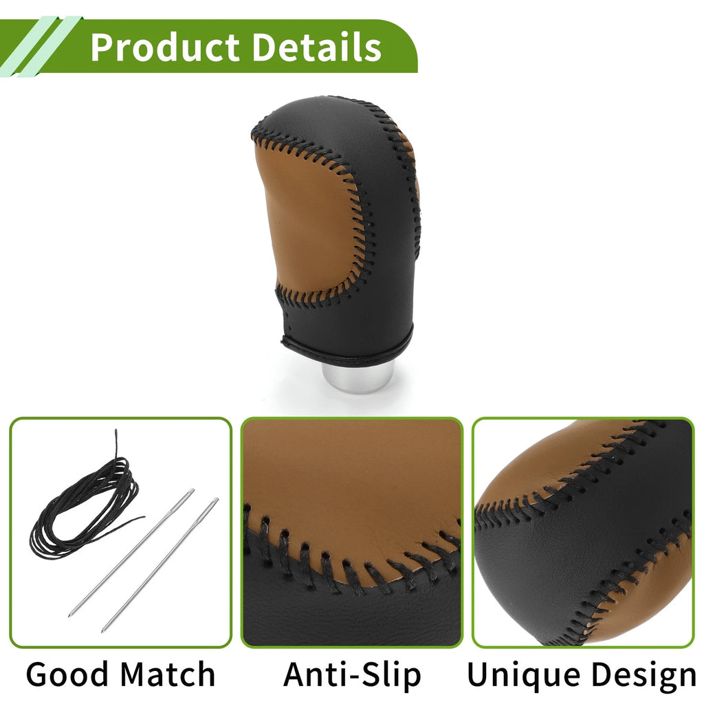 1 Pc Gear Shift Knob Cover for Honda CR-V (2023–2024) Black Brown Faux Leather