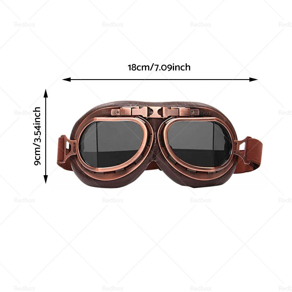 Pilot Motorcycle Racing Goggles for Harley ATV UTV Dirt Bike (Vintage)