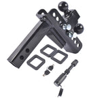 Adjustable 2" Receiver Trailer Hitch with 6" Drop/Rise Dual Balls (20000 LBS)