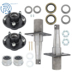 Set of 2 Trailer Hub Kit Flanged #84 Spindle & Bearing for 3500 lb Axle