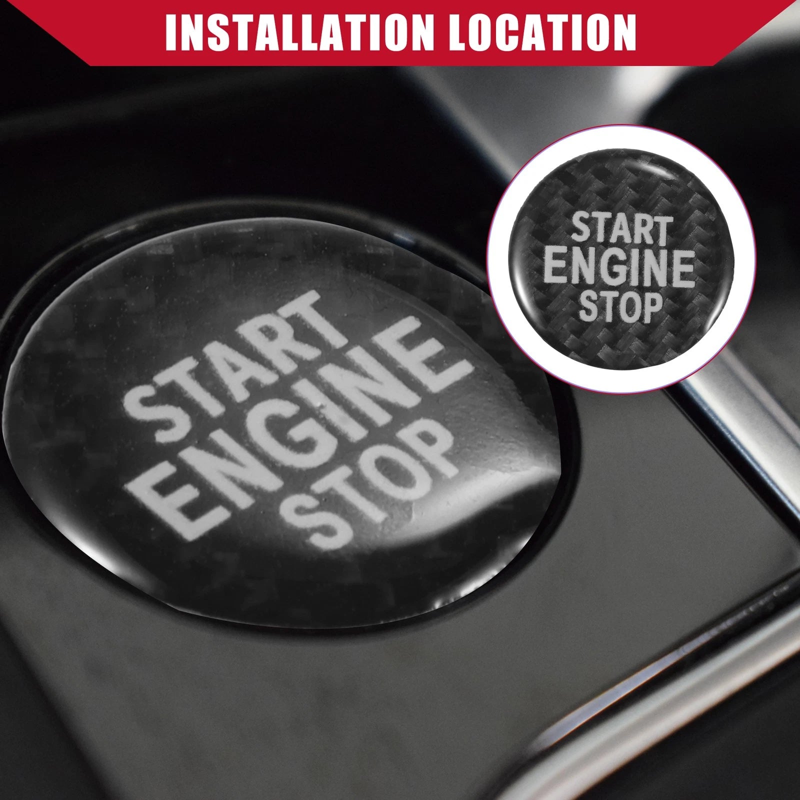 Carbon Fiber Engine Start Stop Button Cover for VW CC (2012–2017)