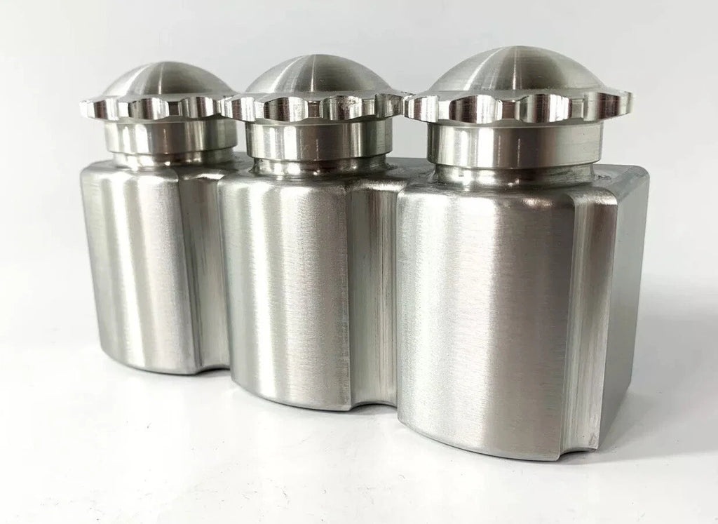 Brake Fluid Reservoir Triple Remote for Custom Hot Rod Satin Finish (Universal)