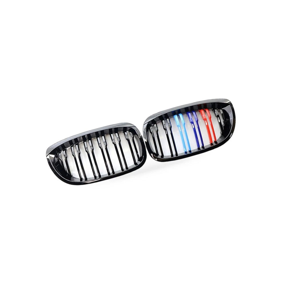Gloss Black Dual Line Tri-Color Grille for BMW 3 Series E46 (1998–2006)