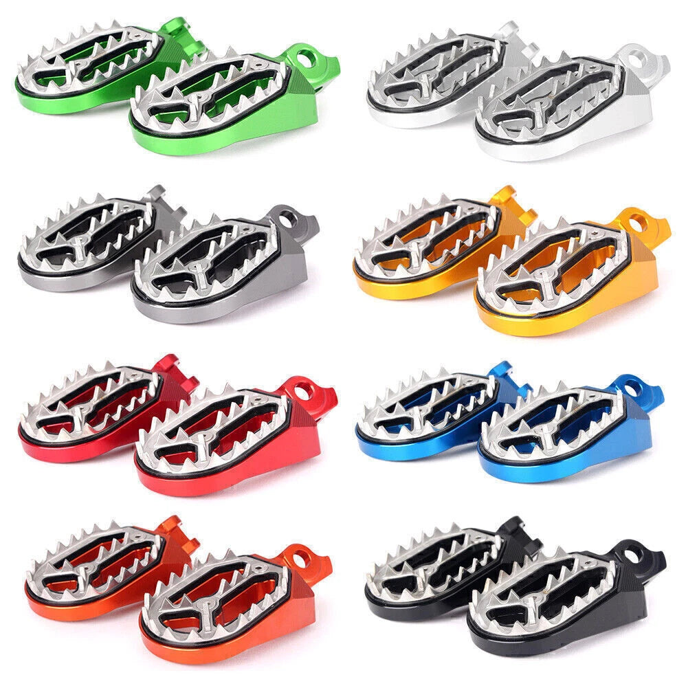 Dirt Bike Footpegs Footrests for Suzuki RMZ 250 450 (2010–2015) Gold Red