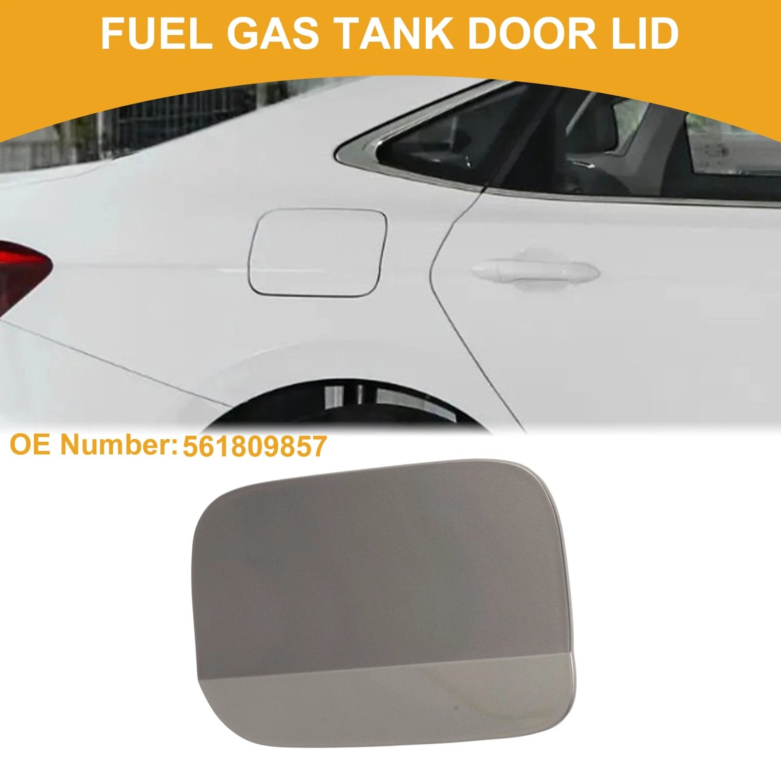 Fuel Tank Door Cap for Volkswagen Passat (2011–2018) Clip Type No. 561809857 Gold Tone