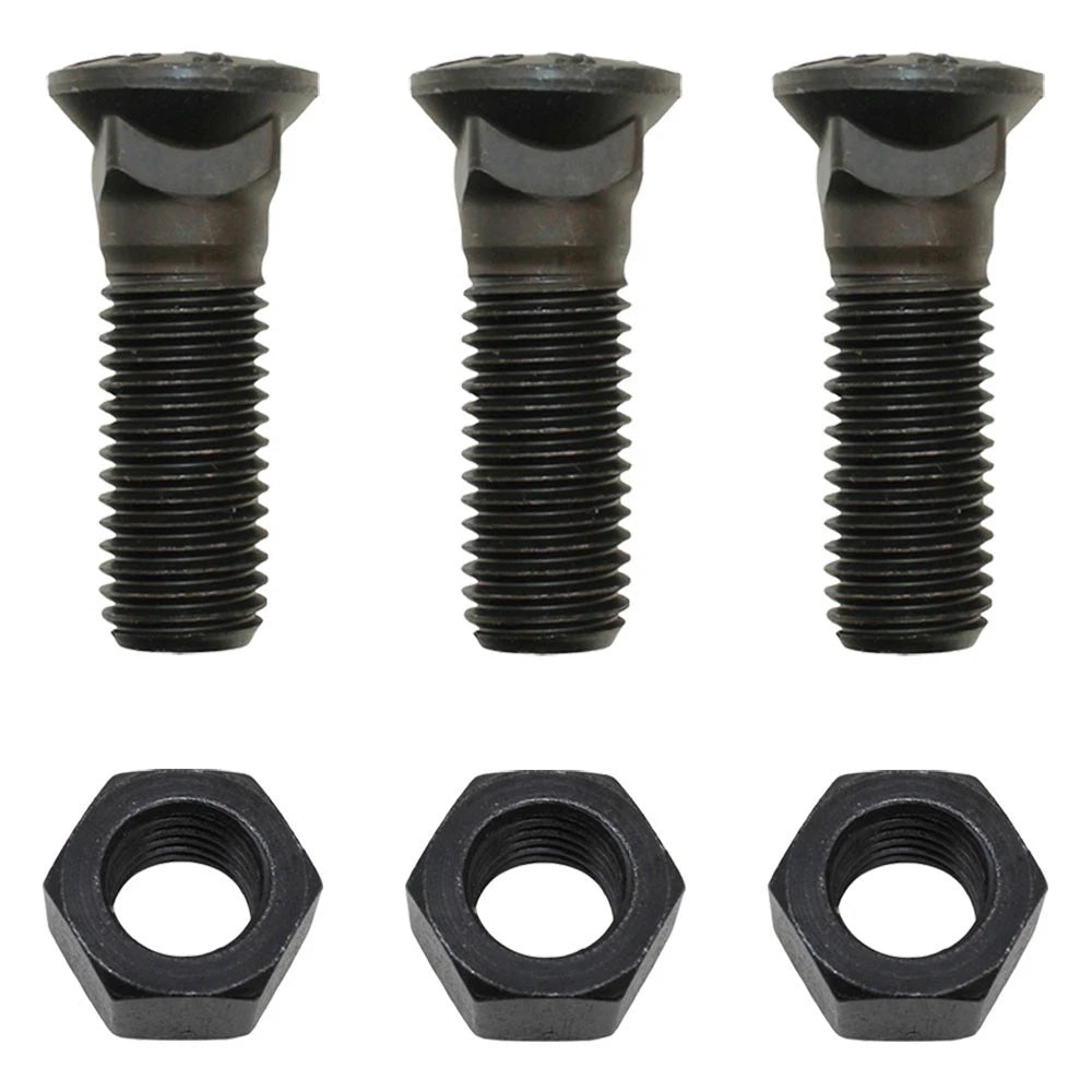 3 Plow Bolts with Nuts & Washers for Blades/Cutting Edge (3/4-10x2 1/2)
