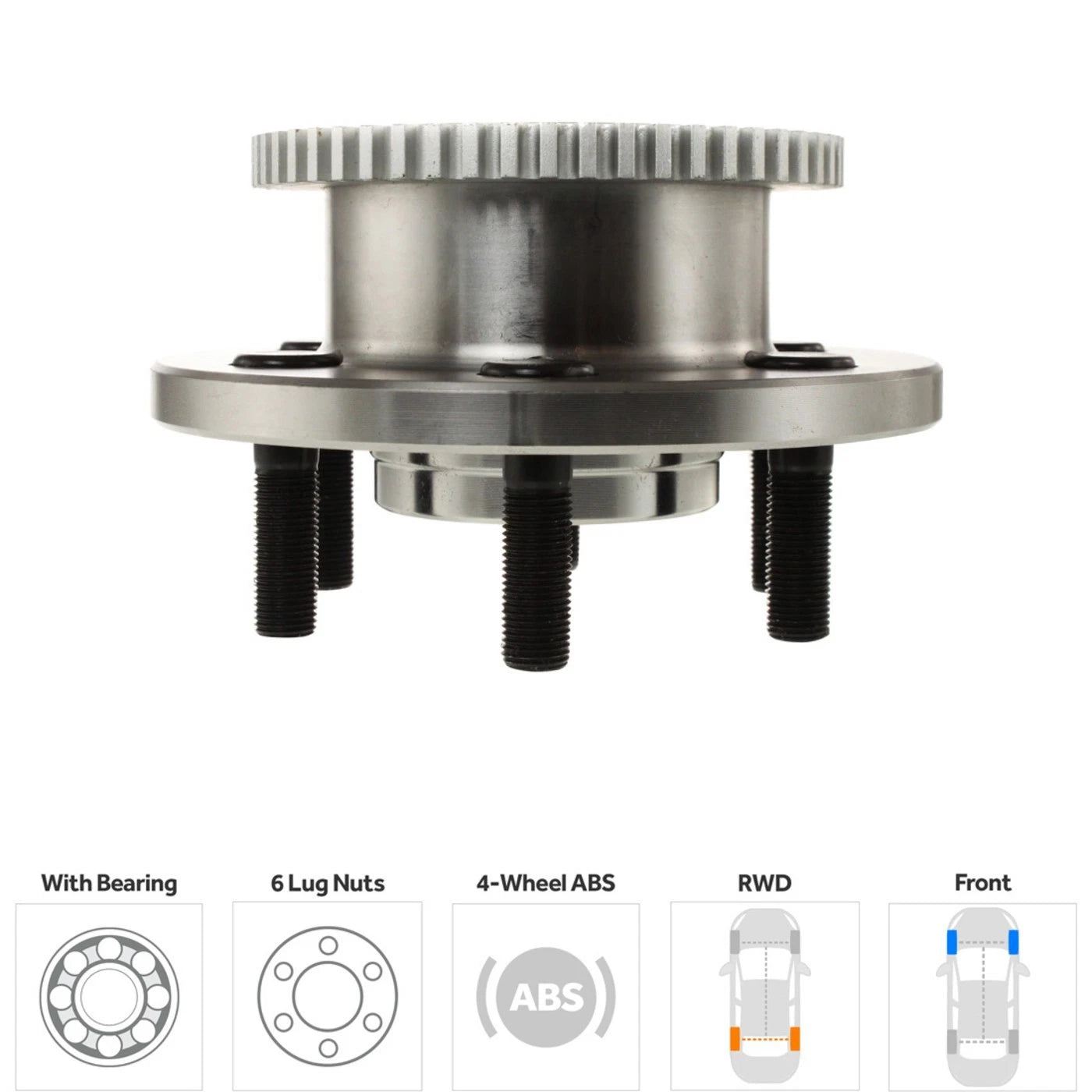 Wheel Hub Kit for Dodge Dakota (2000–2004) Front LH RH with Bearing & ABS